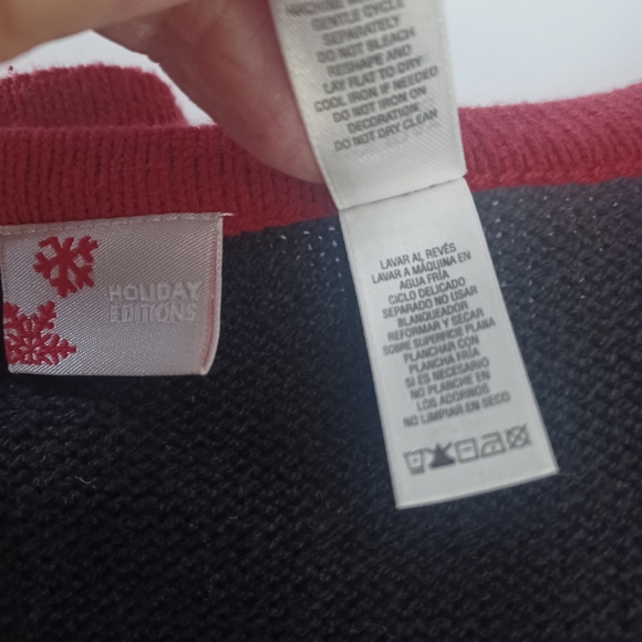 Holiday Editions Blk/red Poinsettia Christmas Sweater Vest Sz L - Picture 6 of 6